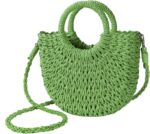 Womens Straw Beach Bag Woven Crossbody Shoulder Bags Top Handle Satchel Handbag Purse for Summer