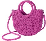 Womens Straw Beach Bag Woven Crossbody Shoulder Bags Top Handle Satchel Handbag Purse for Summer