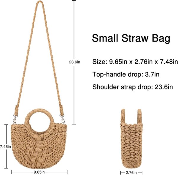 Womens Straw Beach Bag Woven Crossbody Shoulder Bags Top Handle Satchel Handbag Purse for Summer