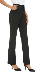 Women's Stretchy Straight Leg Dress Work Pants Business Office Casual Slacks with Pockets