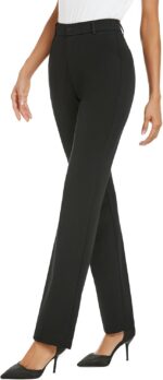 Women's Stretchy Straight Leg Dress Work Pants Business Office Casual Slacks with Pockets