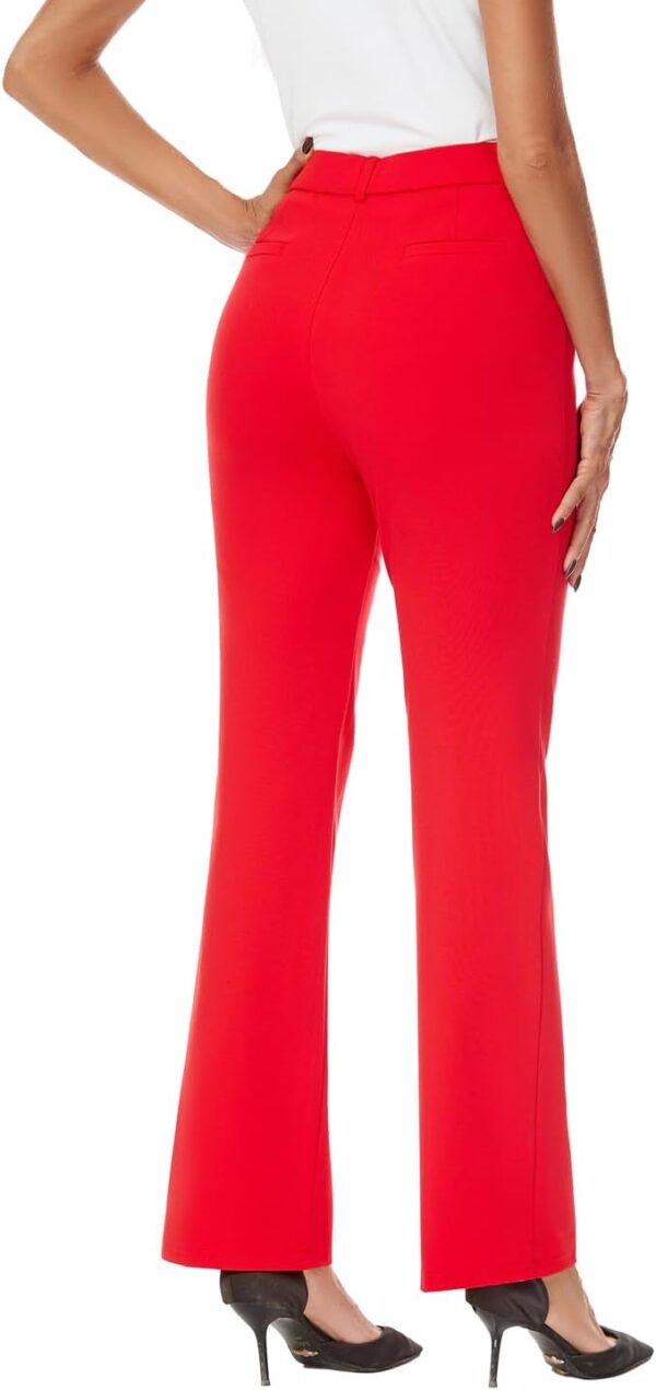 Women's Stretchy Straight Leg Dress Work Pants Business Office Casual Slacks with Pockets