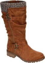 XAPPEAL Chelsey - Women's Tall Knee High Fashion Riding Boots with Buckle Accent