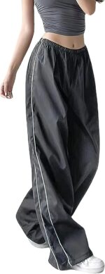 XPONNI Track Pants Women Baggy Pants Y2k Pants Parachute Pants for Women Y2K Clothing