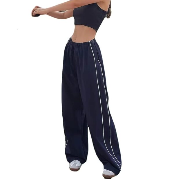 XPONNI Track Pants Women Baggy Pants Y2k Pants Parachute Pants for Women Y2K Clothing