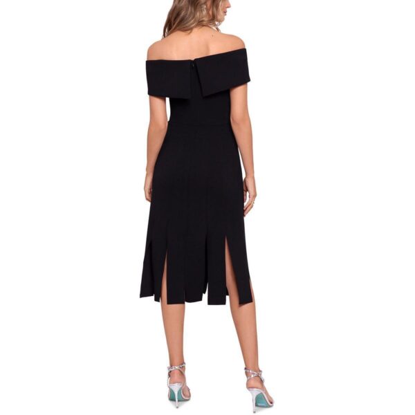 Xscape Womens Black Semi-Formal Midi Cocktail And Party Dress 6 BHFO 9276