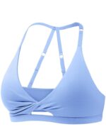 YEOREO Sports Bras for Women Open Back Workout Gym Bra Padded Medium Impact Yoga Tops with Ajustable Back Straps