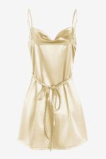 ZAFUL Women's Satin Sleeveless Spaghetti Strap Mini Dress Sexy Slip Cowl Neck Silky Cocktail Party Dresses