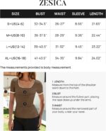 ZESICA Women's Short Sleeve Square Neck Color Block T Shirt 2024 Summer Slim Fit Ribbed Knit Basic Tee Tops