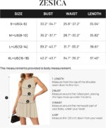 ZESICA Women's Summer Sleeveless Mini Dress 2024 Crewneck Knit A Line Pleated Swing Casual Basic Short Dress