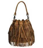 ZLYC Women Dip Dye Leather Boho Rogue Bag Fringe Bag Satchel Shoulder bag Handbag Crossbody Bag