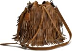 ZLYC Women Dip Dye Leather Boho Rogue Bag Fringe Bag Satchel Shoulder bag Handbag Crossbody Bag