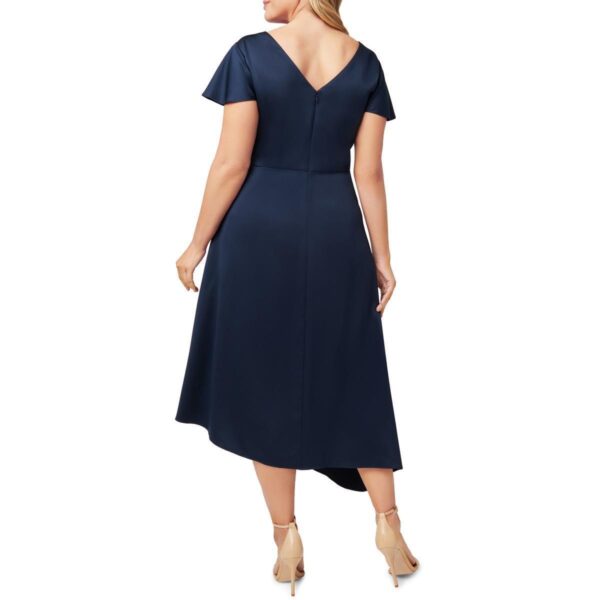 Adrianna Papell Womens Satin Ruffled Midi Cocktail and Party Dress BHFO 4080