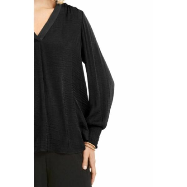 Alfani Women's V-Neck Top Black Size Medium