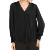 Alfani Women's V-Neck Top Black Size Medium