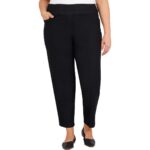 Alfred Dunner Womens Black Stretch Pockets Tapered Leg Jeans Plus 24W BHFO 0174