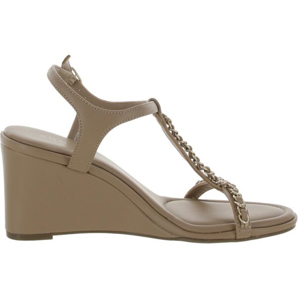 Anne Klein Womens Sloan Chain Ankle Strap Wedge Sandals Shoes BHFO 1765