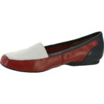 Array Womens Freedom Red Leather Loafers Shoes 12 Narrow (AA,N) BHFO 3319