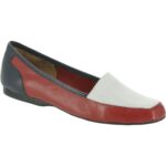 Array Womens Freedom Red Leather Loafers Shoes 12 Narrow (AA,N) BHFO 3319