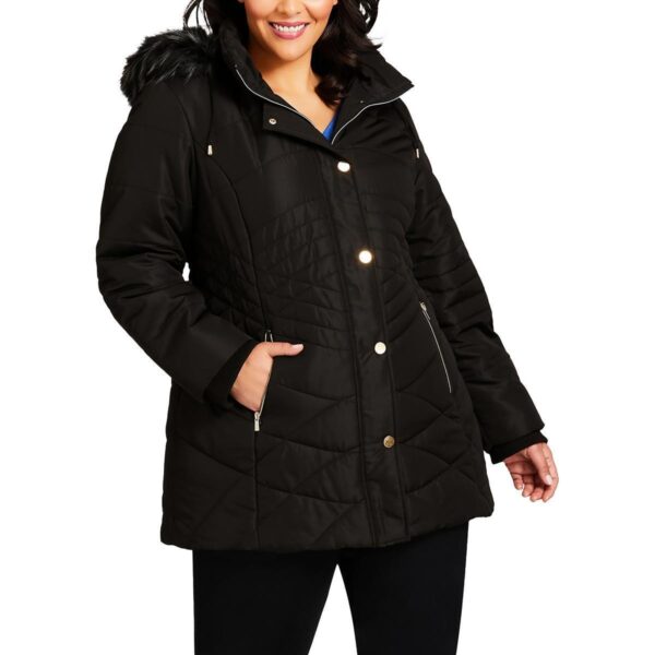 Avenue Womens Wave Beige Quilted Puffer Jacket Coat Plus 22/24 BHFO 3963