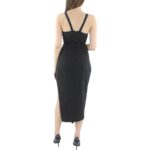 BCBGMAXAZRIA Womens Black Embellished Midi Cocktail And Party Dress 14 BHFO 2359