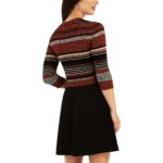 BCX Womens Black Striped Fit & Flare Fall Sweaterdress Juniors XXS BHFO 9844