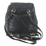 Bebe Womens Gio Black Faux Leather Quilted Backpack Handbags Large BHFO 1127