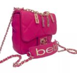 Bebe Womens Wyatt Pink Faux Leather Small Embellished Shoulder Handbag BHFO 7834