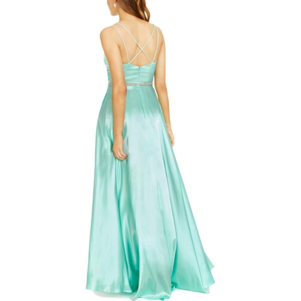 Blondie Nites Womens Charmeuse Embellished Gown Evening Dress BHFO 5714