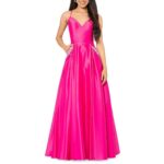 Blondie Nites Womens Pink Satin Prom Evening Dress Gown Juniors 5 BHFO 9054