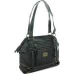 B.O.C. Womens Hammond Black Faux Leather Purse Satchel Handbag Medium BHFO 0442