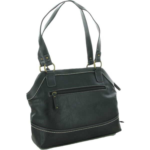 B.O.C. Womens Hammond Black Faux Leather Purse Satchel Handbag Medium BHFO 0442