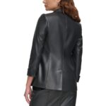 Calvin Klein Womens Faux Leather Leather Jacket Coat BHFO 8163