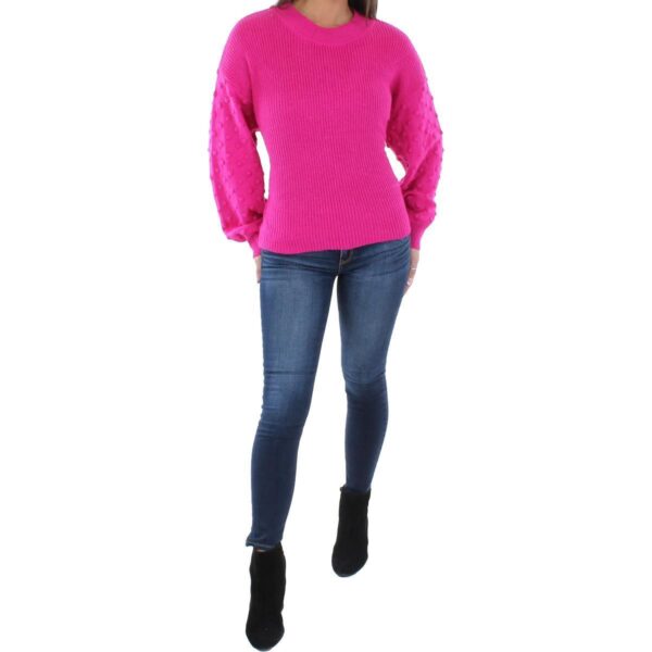 CeCe Womens Pink Ribbed Polka Dot Shirt Pullover Sweater Top XL BHFO 7354