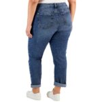 Celebrity Pink Womens Blue Cuffed High Rise Denim Mom Jeans Plus 24 BHFO 6013