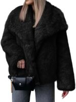 Cicy Bell Womens Faux Fur Coat Winter Shaggy Casual Oversized Lapel Jackets Warm Fuzzy Outerwear