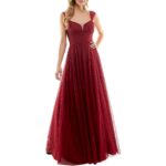 City Studio Womens Emma Red Mesh Prom Evening Dress Gown Juniors 1 BHFO 1837