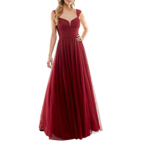 City Studio Womens Emma Red Mesh Prom Evening Dress Gown Juniors 1 BHFO 1837