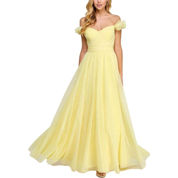 City Studio Womens Tulle Rosette Prom Evening Dress Gown Juniors BHFO 0762