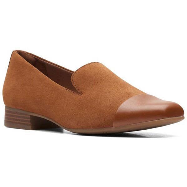 Clarks Womens Tilmont Step Tan Suede Loafers Shoes 8 Narrow (AA,N) BHFO 6769