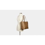 COACH WOMENS City Tote In Signature Canvas (Brown Black)