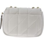 Coach Womens Ivory Leather Quilted Purse Shoulder Handbag Medium BHFO 9372