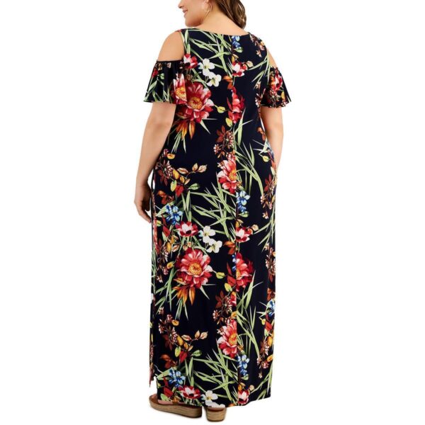 Connected Apparel Womens Navy Floral Print Maxi Dress Plus 16W BHFO 3151