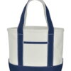 DALIX 14" Mini Small Cotton Canvas Gift Tote Bag in Navy Blue