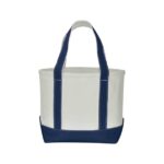 DALIX 14" Mini Small Cotton Canvas Gift Tote Bag in Navy Blue