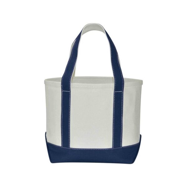 DALIX 14" Mini Small Cotton Canvas Gift Tote Bag in Navy Blue