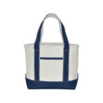 DALIX 14" Mini Small Cotton Canvas Gift Tote Bag in Navy Blue