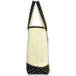 DALIX 22" Shopping Tote Bag in Heavy Cotton Canvas (Zippered Top) Black Star