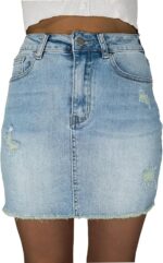 Denim Skirt Women Trendy High Waisted Summer Jean Skirts