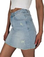 Denim Skirt Women Trendy High Waisted Summer Jean Skirts